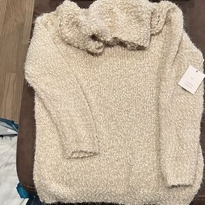 LC Lauren Conrad Cream Cowl Neck Sweater